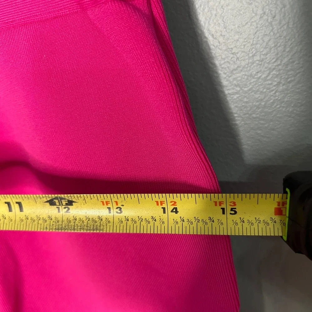 Fashion Nova‎ Misty Bandage Jumpsuit Magenta Pink Flare Leg Plunging V-Neck XS